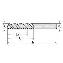 Foret hélicoïdal HSS-E A1149XPL-1.3 - Extra-court