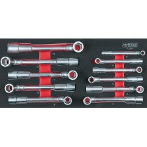 Module de 33 clés à pipe débouchées - 6 pans