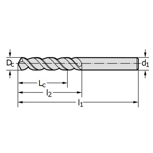 Foret hélicoïdal HSS-E A1149XPL-1.1 - Extra-court