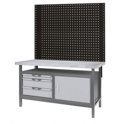 Panneau perforé pour fixation de crochets et accessoires sur établi - L. 2m