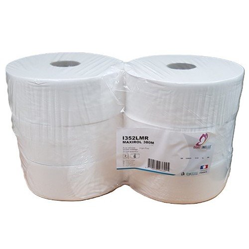 Pack de 6 rouleaux de papier toilette MAXIROL 380 m 2 plis ECOLABEL